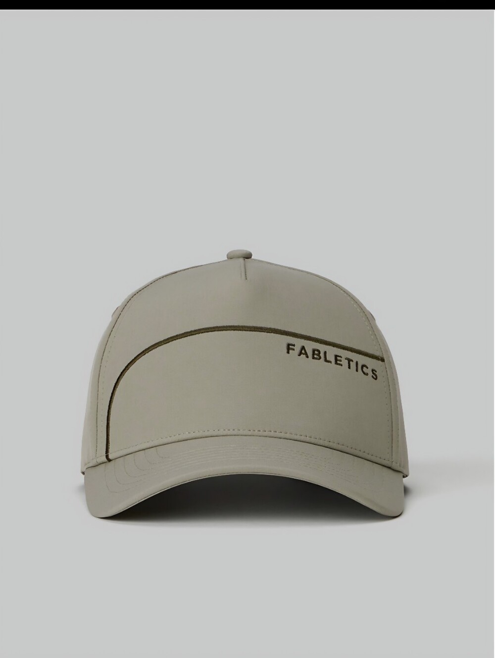 Fabletics The Fundamental Trucker Hat Seagrass/Dark Olive Brand DNA Stripe